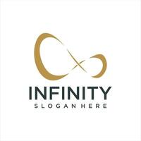 Endless infinity loop with unique art style symbol, conceptual special logo template vector