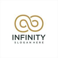 Endless infinity loop with unique art style symbol, conceptual special logo template vector