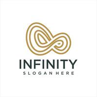 Endless infinity loop with unique art style symbol, conceptual special logo template vector