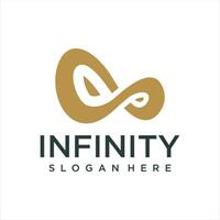 Endless infinity loop with unique art style symbol, conceptual special logo template vector