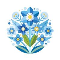 Beautiful Flower Minimalist Floral Illustration vector