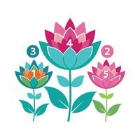 Beautiful Flower Minimalist Floral Illustration vector