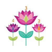 Beautiful Flower Minimalist Floral Illustration vector