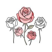 Beautiful Flower Minimalist Floral Illustration vector