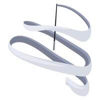 Rhythmic gymnastics ribbon on a stick. Apparatus for floor performance. Sports equipment vector