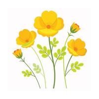 Beautiful Flower Minimalist Floral Illustration vector