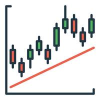 Candlestick formation Cryptocurrency Trading colored icon or design element vector