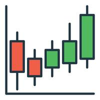 Cryptocurrency lond position graph colored icon or design element vector