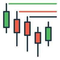 Candlestick Chart Crypto Trading colored icon or sign vector