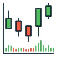 Candlestick Technical Analysis colored icon or design element vector