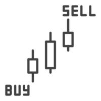 Buy and Sell Candlestick Chart icon in thin line style vector