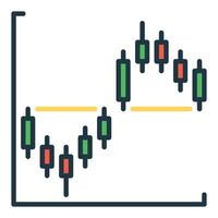 Crypto Trading Candlestick Chart Formation colored icon or symbol vector