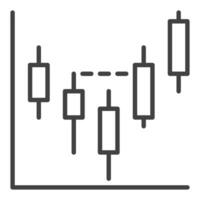 Stock and cryptocurrency formation thin line icon or design element vector