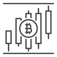 Bitcoin Candlestick Charts Technical Analysis icon or symbol in outline style vector