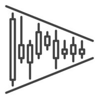 Candlestick Triangle figure cryptocurrency trading linear icon or symbol vector