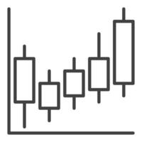 Cryptocurrency analysis thin line icon or symbol vector