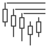 Crypto Trading Candlestick Chart icon or symbol in thin line style vector