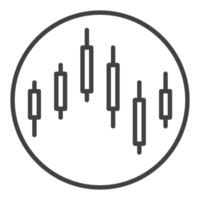 Cryptocurrency Candlestick inside Circle thin line icon or symbol vector