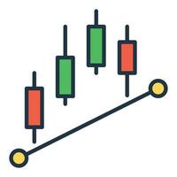 Crypto Trading Formation with Candlestick charts colored icon or logo element vector