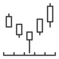 Hammer Candlestick chart linear icon or symbol vector
