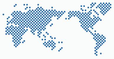Circle shape world map on white background. vector