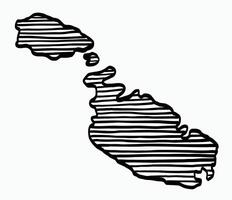 Doodle freehand drawing of Malta map. vector