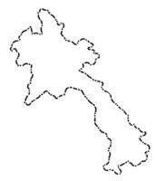 Doodle freehand dash line drawing of Laos map. vector