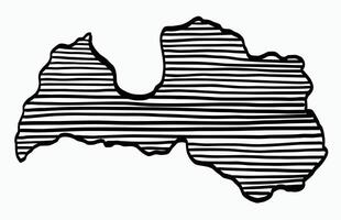 Doodle freehand drawing of Latvia map. vector