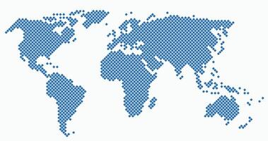Square shape world map on white background. vector