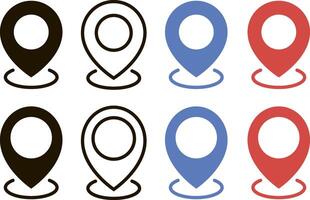 Map pointer icon GPS location symbol Stencil vector