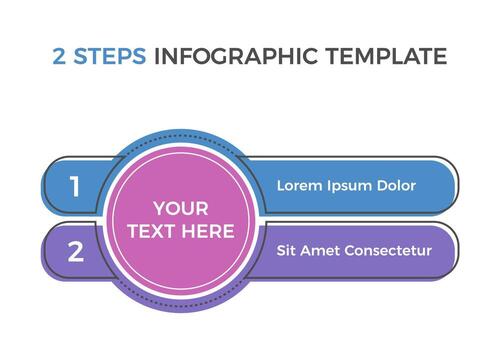 infografía modelo con 2 pasos vector