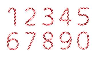Candy Canes Numbers vector