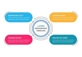 Circle Diagram with Four Elements vector
