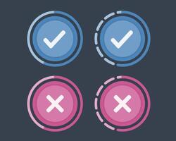 Check and Cross Symbols vector