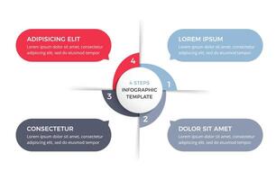 Circle Diagram with Four Elements vector