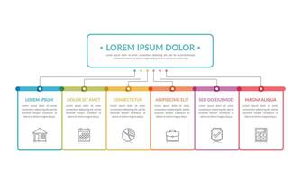 Flowchart with 6 Elements vector