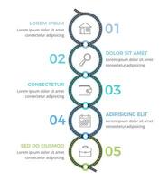 Vertical road infographics template with five elements vector