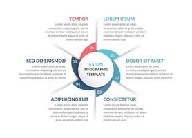 Circle Diagram - Six Elements vector