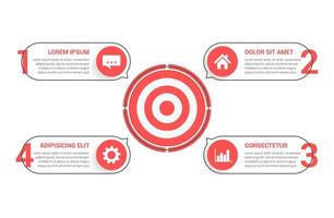 Infographic template with target vector