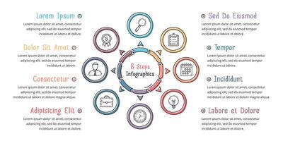 Doodle Circle Diagram with Eight Elements vector
