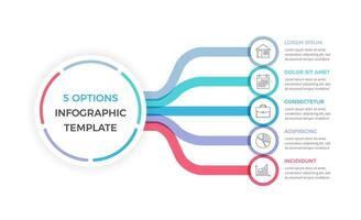 Infographic Template with 5 Steps vector