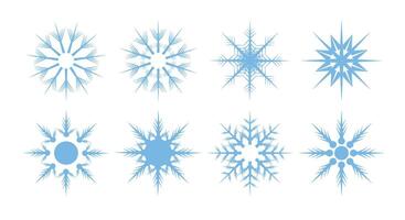8 Snowflake Shapes vector
