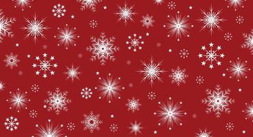 Red Christmas background with snowflakes vector