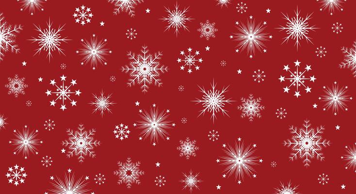 Red Christmas background with snowflakes
