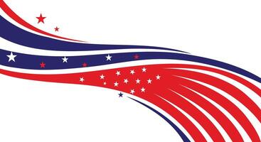 Flat design waving American flag background vector