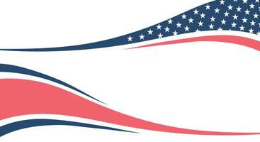 Flat design waving American flag background vector