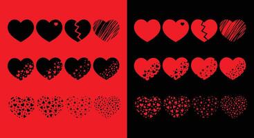 Red And Black Hearts Background vector