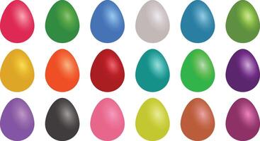 18 Colorful Easter Eggs Illustrations vector