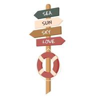 BEACH SIGNPOST LIFEBUOY vector