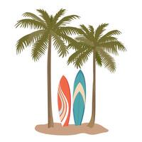 PALM TREES SURFBOARDS vector